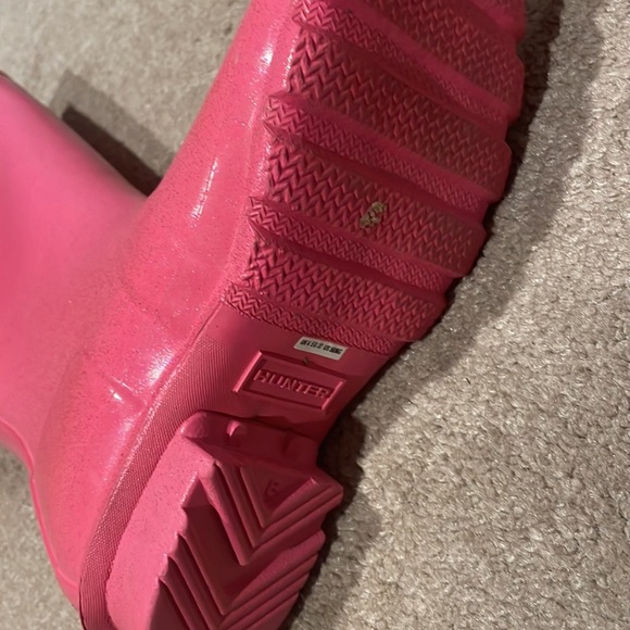 Girls beautiful Pink fine Glitter Hunter Boots us 5 - Picture 7 of 8
